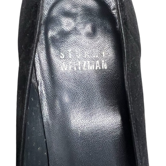 Stuart Weitzman Black Suede Square Toe Kitten Heel Size 8 N - Picture 5 of 15